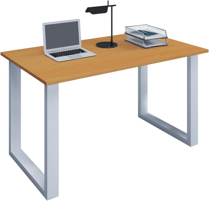 Produktbild VCM Büromöbel Schreibtisch Lona U Alu Weiss (140 x 50 x 76 cm)
