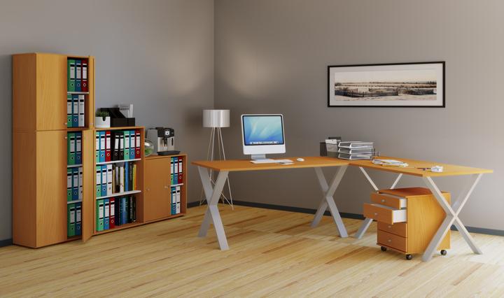 Produktbild VCM Büromöbel Eckschreibtisch Lona Tiefe 50 cm X Silber (130 x 130 x 50 cm)