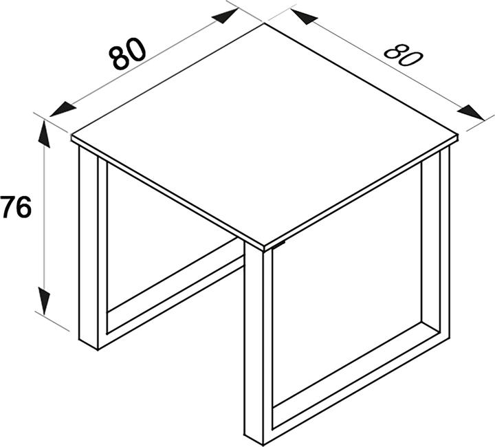 Produktbild VCM Premium Büromöbel Schreibtisch Lona U Schwarz (80 x 80 x 76 cm)