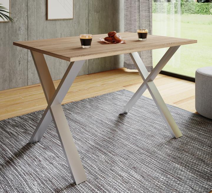 Image du produit VCM Table de salle à manger en bois Xona X Argent (110 x 50 x 76 cm)