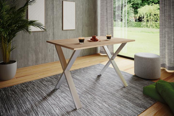 Image du produit VCM Table de salle à manger en bois Xona X Argent (110 x 50 x 76 cm)