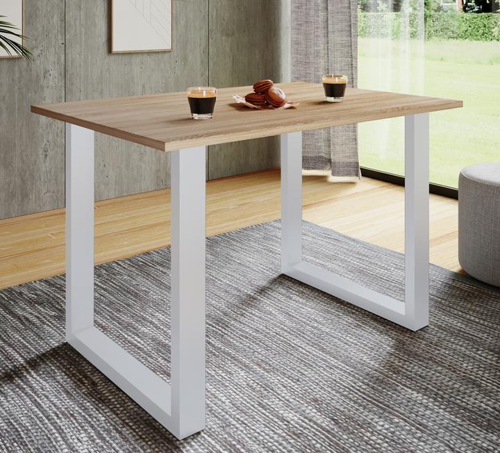 Image du produit VCM Mobilier de bureau Bureau Lona U Alu Blanc (110 x 50 x 76 cm)