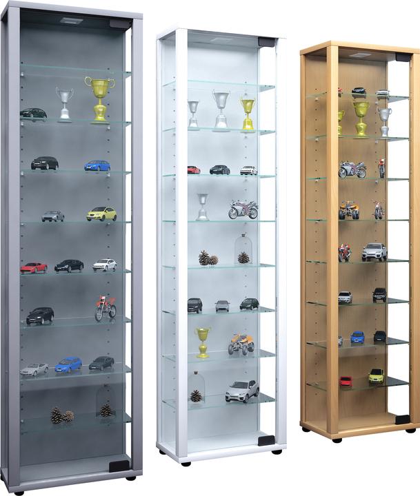 Produktbild VCM Sammel Stand Vitrine Holz Glas Edana Maxi (33 x 18 x 115 cm)