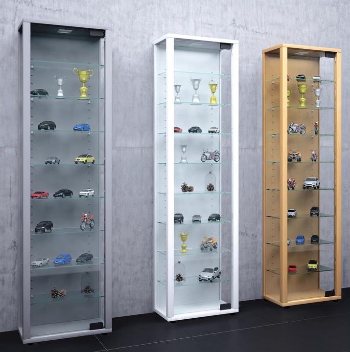 Produktbild VCM Sammel Stand Vitrine Holz Glas Edana Maxi (33 x 18 x 115 cm)