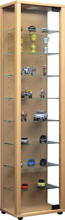 Actual product image VCM Collection stand display case wood glass Edana Maxi (33 x 18 x 115 cm)