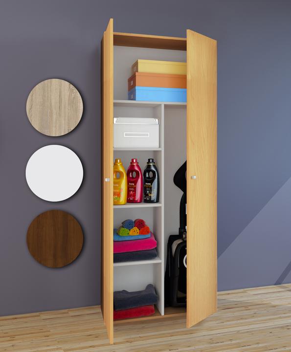 Image du produit VCM Holz Besen Putzschrank Serie Vandol mit Drehtüren (70 x 40 cm)
