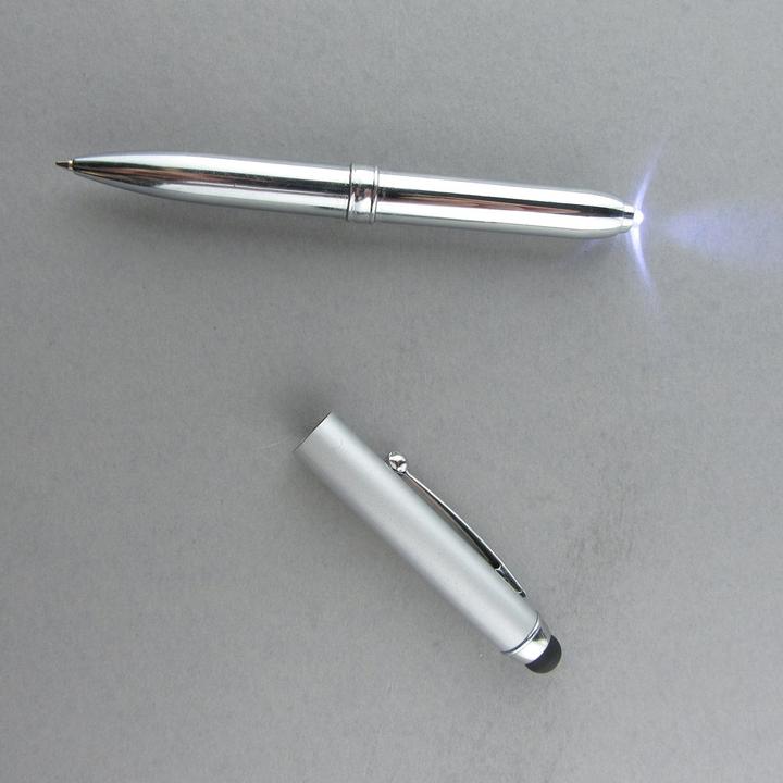 Produktbild PhoneLook Universal präzisions Stylus Touch-Pen für Touchscreens inkl. Kugelschreiber & LED 3 in 1