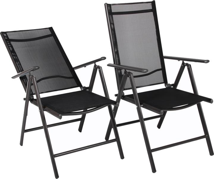 Actual product image VCM Set aluminum folding garden chair high back