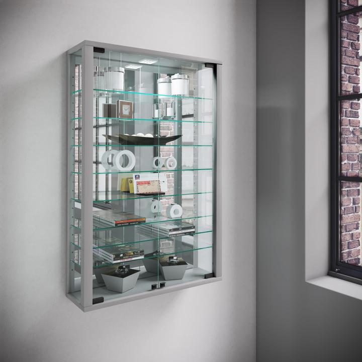 Produktbild VCM Sammel Wandvitrine Holz Glas Vitrosa Mini Spiegel (90 x 59 x 18 cm)