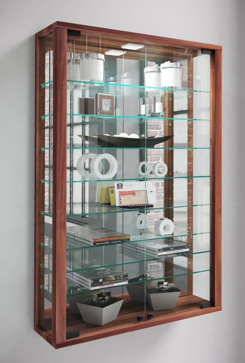 Actual product image VCM Collection Wall Display Case Wood Glass Vitrosa Mini Mirror (59 x 18 x 91 cm)