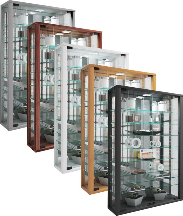 Produktbild VCM Sammel Wandvitrine Holz Glas Vitrosa Mini Spiegel (90 x 59 x 18 cm)
