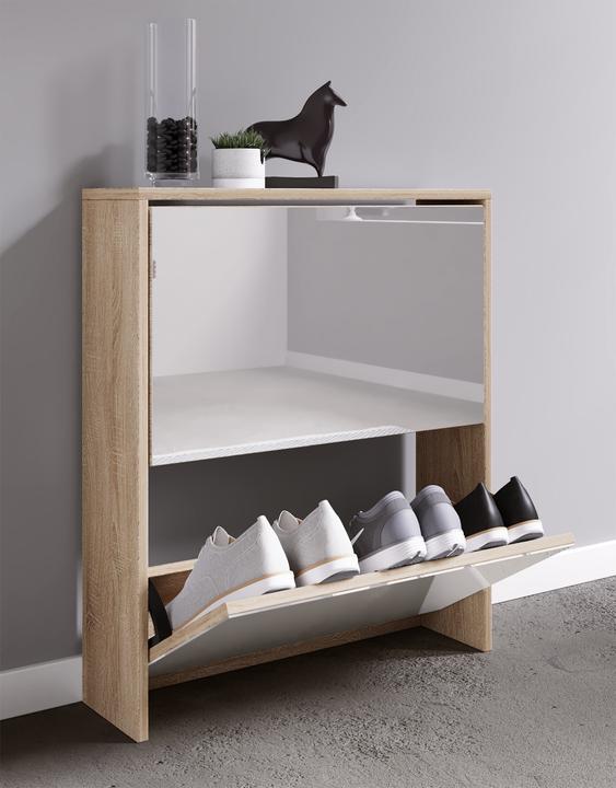 Produktbild VCM Holz Schuhschrank Stido L mit 2 Spiegel Schuhkipper (63 x 17 x 73 cm)
