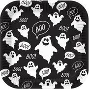 Produktbild PAW Pappteller 10x quadr. Boo schwarz u. weiss 23x23cm (10 x)
