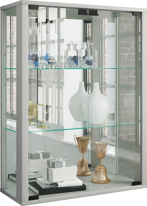 Actual product image VCM Wall Display Case Collectable Glass Display Case Wall Display Case Shelf Cabinet Glass Hanging (60 x 25 cm)