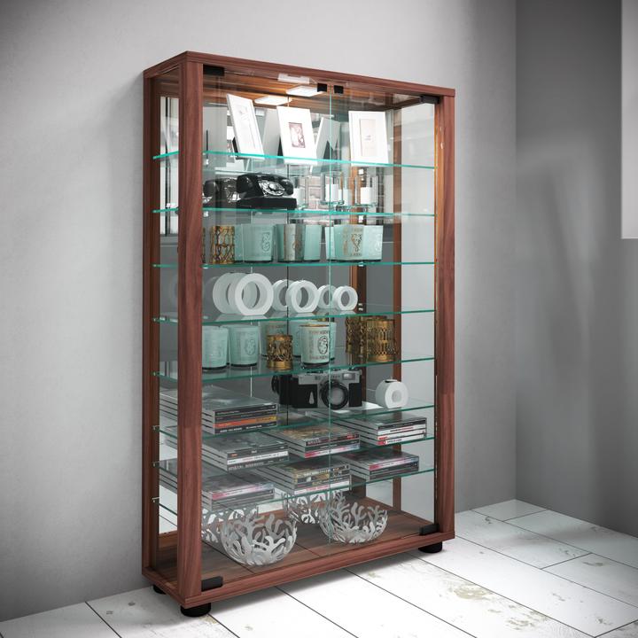 Actual product image VCM Collectors' Display Cabinet Floor Standing Glass Display Cabinet Glass Shelf Display Cabinet Glass (59 x 18 x 91 cm)