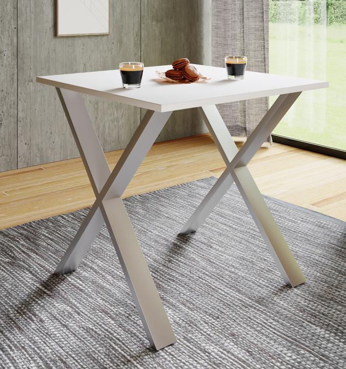 Produktbild VCM Holz Esstisch Xona X Silber (80 x 50 x 76 cm)