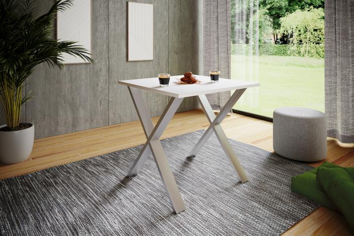 Image du produit VCM Table de salle à manger en bois Xona X Argent (80 x 80 x 76 cm)