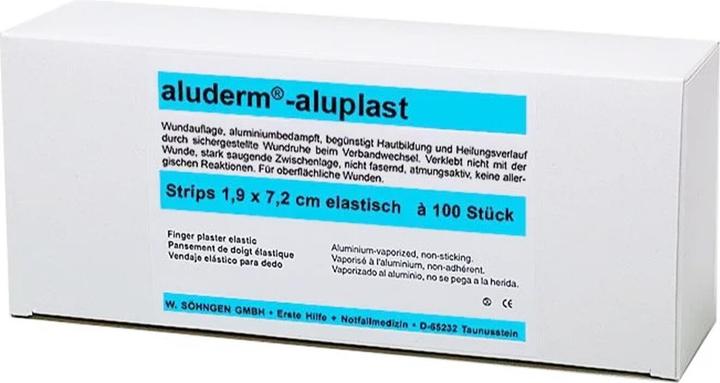 Actual product image Söhngen aluderm aluplast elastic plaster strips 1.9x7.2cm, 100 pcs., single (100 x)