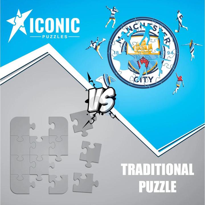 Actual product image Iconic Man City FC - Logo - Wooden Puzzle Size M (270 pieces) (270 pieces)