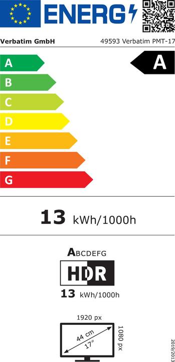 Energy Label Verbatim PMT-17 (1920 x 1080 pixels, 17.30")