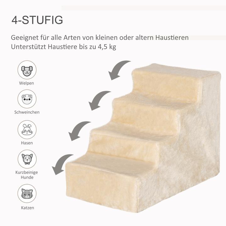 Produktbild PawHut Haustiertreppe mit abnehmbarem Bezug (Hund, Waschbar, Faltbar)