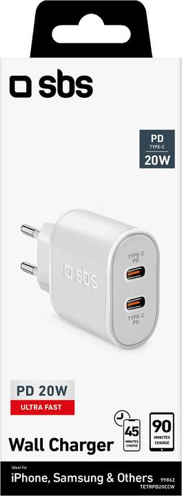Actual product image SBS USB-C wall charger (20 W)