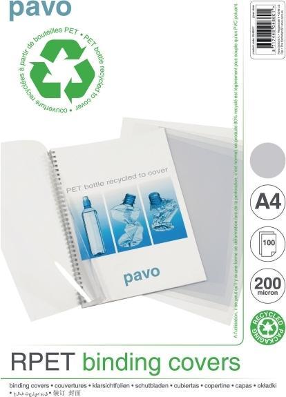 Actual product image pavo Binding cover, a4, transparent, pack of 100. (A4, 100 x)