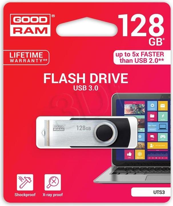 Actual product image Goodram UTS3 USB Flash Drive (128 GB, USB-A)