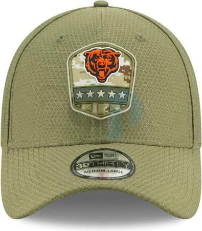 Produktbild New Era NFL - Chicago Bears - On Field 2019 Salute to Service Olive 39Thirty Cap Oliv LXL (59, 60, 62)
