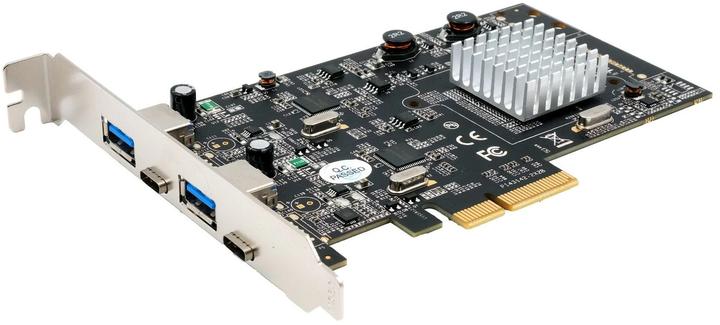Actual product image Exsys GmbH 4 Port USB 3.2 Gen2 PCIe (x4) Card with 2x A and 2x C™ Connectors (Asmedia)