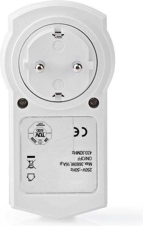 Actual product image Nedis RF Plug ON/OFF RF Mesh Range Extension Schuko Type F 3680 W White