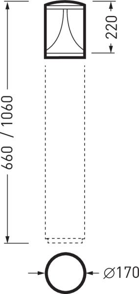 Produktbild Trilux 8841 AB2L/700-730 2G2 ETDD Poller (700 lm, IP65)