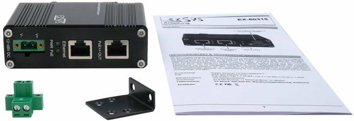 Actual product image Exsys Industrial PoE++ Gigabit Injektor 95W (802.3bt (PoE++), 90 W)
