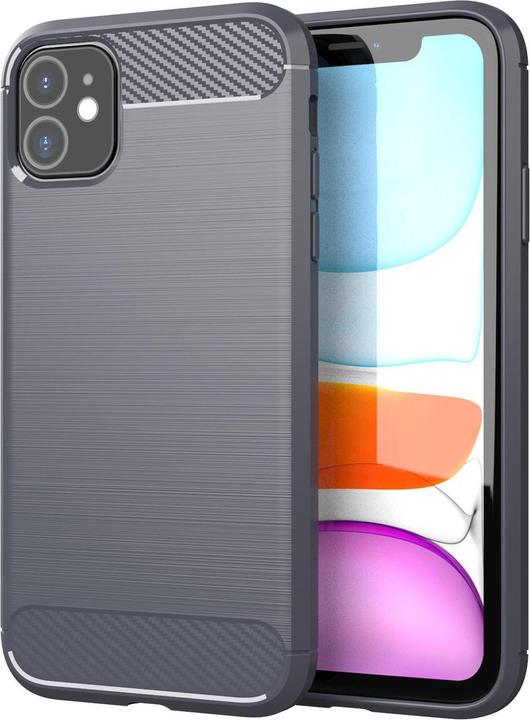 Produktbild Cadorabo TPU Ultra Slim carbon edelstahl Kombi Cover (Apple iPhone 11)
