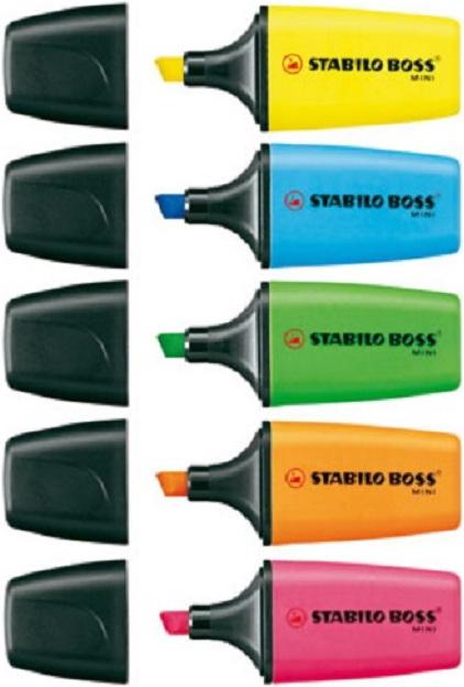 Produktbild STABILO BOSS MINI Textmarker (Orange, Blau, Grün, Gelb, Pink, 5 mm, 5 x)