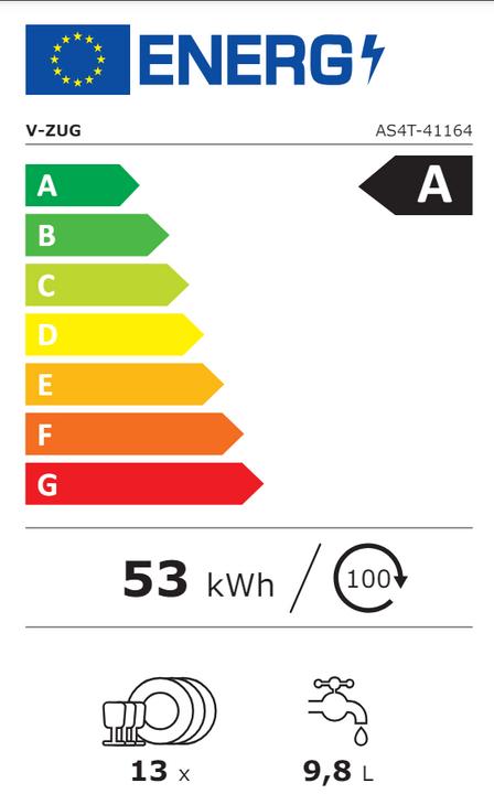 Energie-Label V-Zug Geschirrspüler AdoraSpülen V4000 I