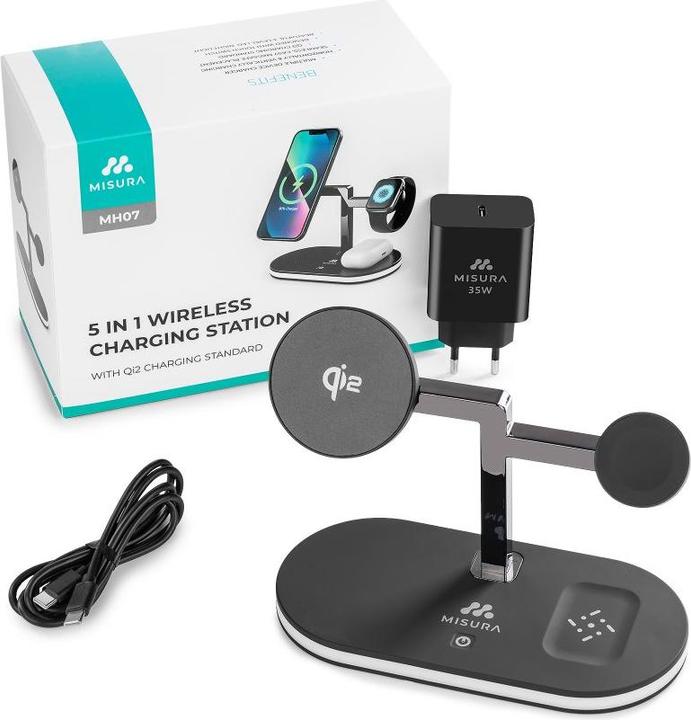 Immagine prodotto Misura MH07 Stazione di ricarica wireless 5 in 1 NERO