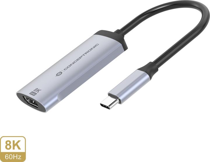 Conceptronic Adapter USB-C -> 2.1 HDMI-adapter 8K 60Hz grijs (USB Type-C, HDMI, 3.02 cm)