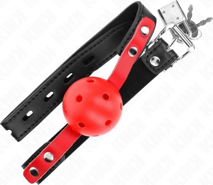 Produktbild Kink - Roter hohler harter Ball 4 Cm Knebel Schwarzer Riemen 60 X 2 Cm Einstellbar 37-52 Cm