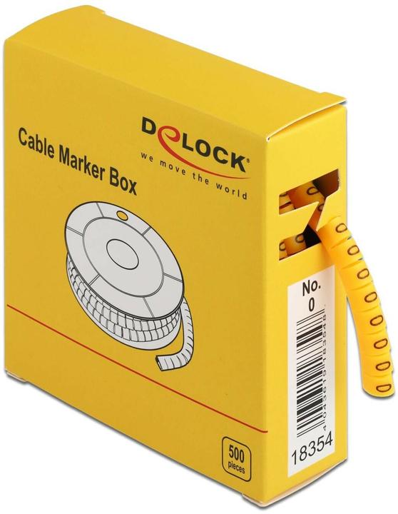 Delock Kabelidentificatie nr. 0, geel 500 stuks