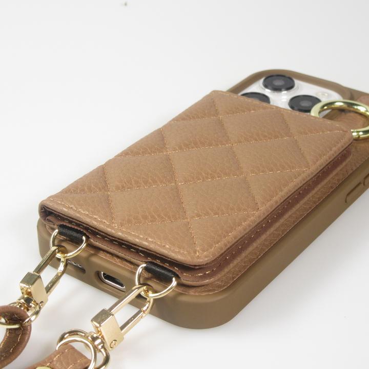 Image du produit PhoneLook Coque Cuir matelassé avec miroir et compartiment carte inclus grande lanière amovible (Apple iPhone 15 Pro Max)