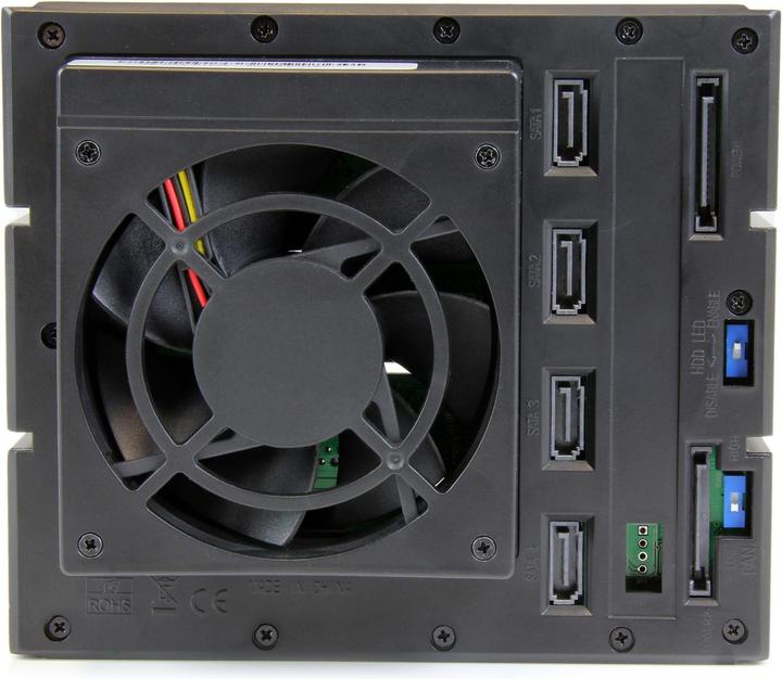 Actual product image StarTech 4-fold 3.5" carrierless SATA hard disk drive aluminium removable frame