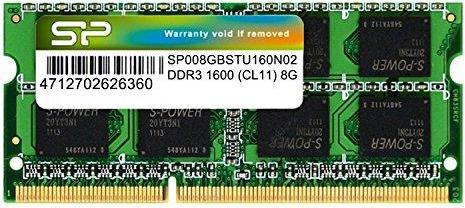 Produktbild Silicon Power Notebook memory DDR3 8GB 1600MHz CL11 SO-DIMM 1.5V (1 x 8GB, 1600 MHz, DDR3-RAM, SO-DIMM)