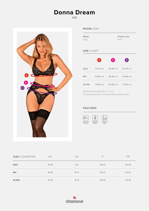 Actual product image Obsessive Donna Dream 3-Piece Set Xl/Xxl (L, XL)