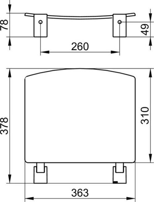 Produktbild Keuco Klappsitz Plan chrom/schwarzgrau 14980010037 (110 kg)