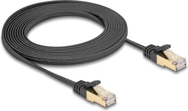 Actual product image Delock RJ45 flat ribbon network cable with braided sheath Cat.6 (S/FTP, CAT6a, 3 m)