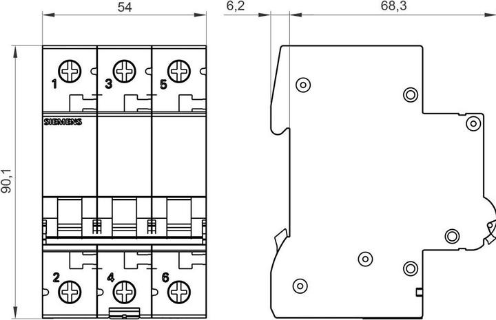 Actual product image Siemens Circuit breaker 3 pole