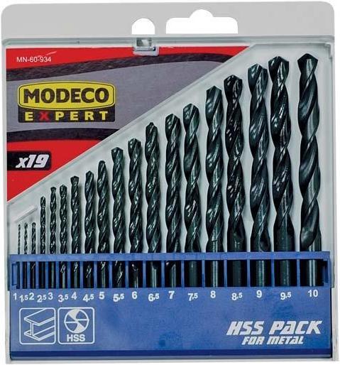 Modecom drill for metal HSS cylindrical 1.5 2 7 4.5 4 5.5 5 1 3 2.5 3.5 6 10 6.5 7.5 8 8.5 9 9.5 mm set (MN- (1,5 - 10 mm)
