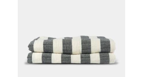 Sagaform Decke 130x170cm gestreift, schwarz/weiss (130 x 170 cm)