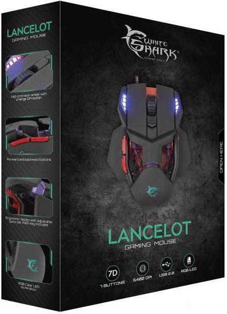 Image du produit Souris de jeu Shark Lancelot RGB, Souris interchangeable avec illumination RGB (Filaire)